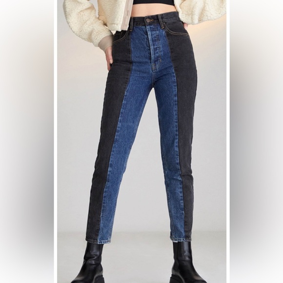 PacSun Eco Colorblocked Ultra High Waisted Slim Fit Jeans - Picture 1 of 7